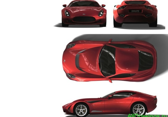 Zagato Perana Z-One Concept - drawings (figures) of the car